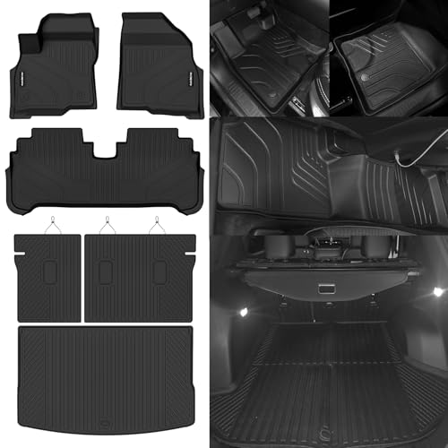 Naibeve Floor Mats for 2022-2024 Chevrolet Bolt EUV (Not for EV)- All Weather for Chevy Bolt EUV Floor Mats & Cargo Liner & Seats Back Cover Accessories - size: 3)Bolt EUV Set|2022-2024