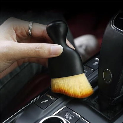 Car Interior Cleaning Brush Set 2PCS, Soft Bristle Car Detailing Brush with Protective Cover, Dashboard Air Vent Cleaner, Scratch-Free for Screen, Keyboard, Laptop & Electronics