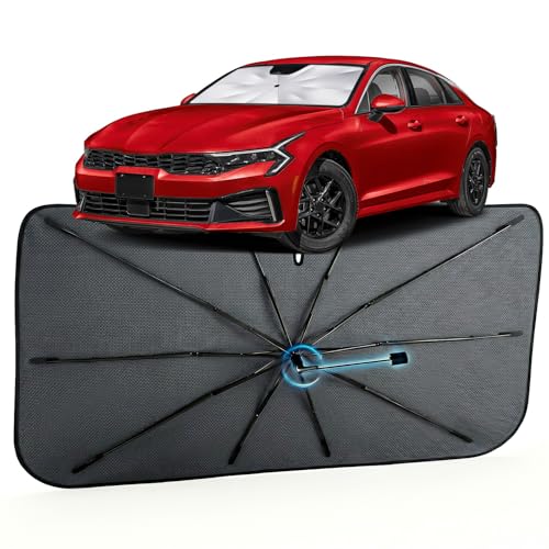 Car Windshield Sun Shade for KIA K5 2021-2026 –[Reflective Coated Fabric] Sunshade Umbrella for Front Window, Car Shades Sun Visor Keep Car Cool and Protects Interior, 1:1 Exact Fit - size: For KIA K5 2021-2026