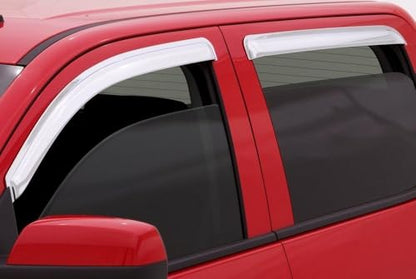 Side Window Visor Vent Deflector for 07-13 Chevry Silverado/GMC Sierra 1500 &Avalanche,07-14 Silverado/Sierra 2500HD&3500HD Crew Cab &Yukon XL&Suburban,4pcs Outside Mount Chrome Sun Rain Guards 94515Y - size: 07-13 Silverado Crew Cab(Chrome)