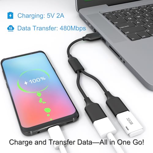 USB Splitter Cable 1 IN 2 OUT 1FT,USB 2.0 Male to Dual Female Extension Cord,Double Data+Charger Y Split Adapter USBA Port Hub for Laptop,PC/Computer,Desktop,Keyboard/Mouse,LED,TV,Printer,Xbox/PS4/PS5 - style: 1 IN 2 OUT