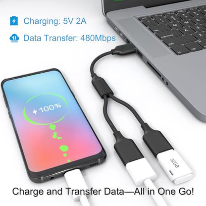 USB Splitter Cable 1 IN 2 OUT 1FT,USB 2.0 Male to Dual Female Extension Cord,Double Data+Charger Y Split Adapter USBA Port Hub for Laptop,PC/Computer,Desktop,Keyboard/Mouse,LED,TV,Printer,Xbox/PS4/PS5 - style: 1 IN 2 OUT