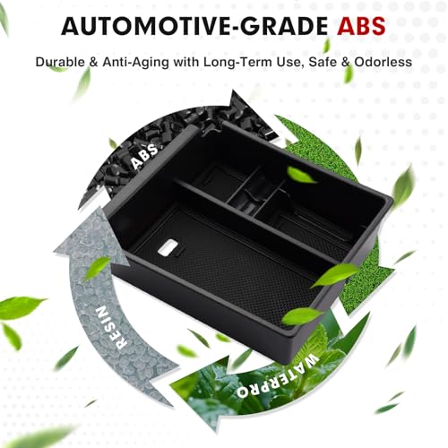 Autorder Center Console Organizer for 2022-2026 Hyundai Santa Cruz Accessories Car Armrest Storage Box Middle Console Tray Container with Black & Red Non-Slip Silicone Mats - size: 2022-2026 Santa Cruz