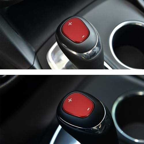 TOMALL Stainless Steel Car Gear Shift Knob Cover Compatible with Chevy Equinox 2018-2020 Shift Panel Trim Gear Lever Cover Trim for Car Interior Center Console Accessories (Red) - color: Stainless Gear-Red