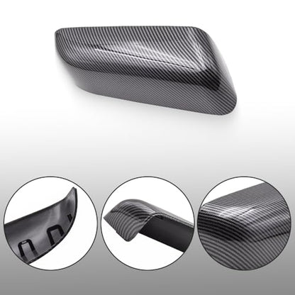 Riloer Side View Mirror Cover, 2 Packs Car Rearview Mirror Cover Cap, Side Wing Mirror Cover Cap Compatible with F-150 Limited 2013-2014 9L3Z17D743AA, 9L3Z17D742AA (Carbon Fiber Look Finish) - color: Carbon Fiber Look Finish