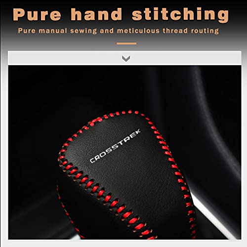 Auto Car Gear Shift Handle Knob Cover Shift Lever PU Leather Protective Interior Accessories for Subaru Crosstrek 2018-2025(Red Stitches) - color: Red Stitches