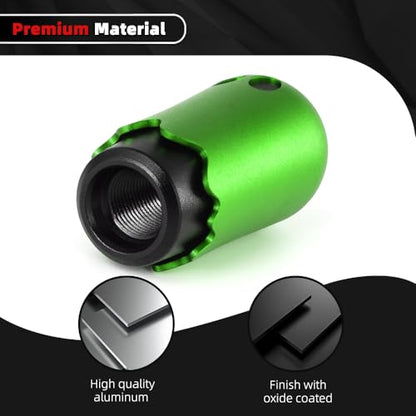 Ghost Shift Knob, Aluminum Weighted Automotive Gear Shift Manual knobs Lever with 3 Threaded Adapters M8 M10 M12 x 1.25, Universal for Vehicle Funny Cool Spooky Car Accessories (Green) - color: Green