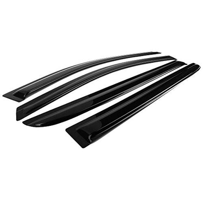 Window Visor Compatible with 2005-2007 Honda Odyssey, Acrylic Black Slim Style Sun Rain Guards Cover by IKON MOTORSPORTS, 2006 - color: Slim Style Smoke/Tinted