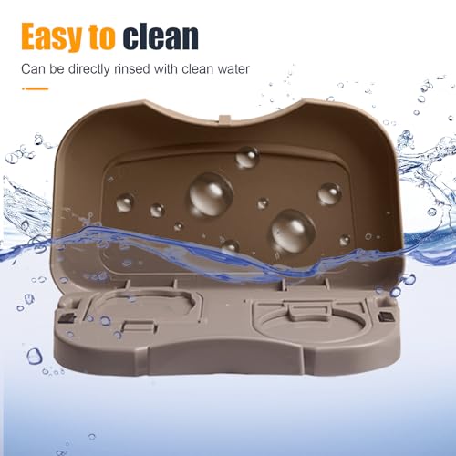 Car Cup Holder Tray, Foldable Detachable Car Headrest Backseat Organizer, Multifunctional Adjustable Food Table Tray, Universal Auto Travel Accessories for Most Cars/Trucks/SUVs (Beige) - color: Beige
