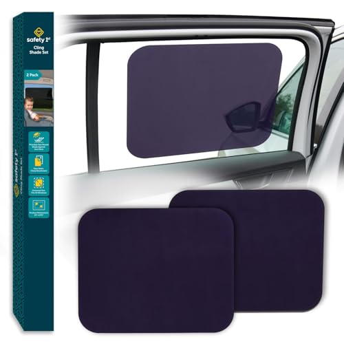 Safety 1st Cling Car Window Shades for Baby, 2 Pieces, Sun Blocker and UV Protection, Static Cling Privacy Shade, Black Tint - size: Pack of 2