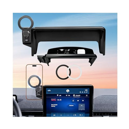 Car Phone Holder for Ford Mustang Mach-E 2025 2024 2023 2022 2021 (Only for 15.5-Inch Screen) 360° Rotation Magnetic Cell Phone Mount, Compatible with Magsafe, Does Not Affect Air Vent - style: Fit for 2021-2026 Mustang Mach-E, 15.5-Inch