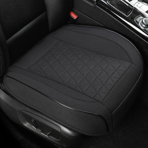 West Llama Linen Front Car Seat Cover Protector Anti-Slip Bottom Seat Cover Fits 95% of Vehicles,Wrapping Around The Bottom,Triangular Pattern(Black-2Pcs) - color: Triangular Pattern-Black, size: 2pc