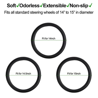 Steering Wheel Cover Black - Massage Grip Silicone Steering Wheel Covers Anti-Slip Universal Car Steering Wheel Cover for Men Women Driving Fatigue Relieving Fits 14-15 Inch