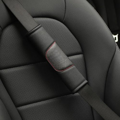 Set of Soft Auto Seat Belt Cover Seatbelt Shoulder Pad 2 PCS for a More Comfortable Driving Compatible with All Cars Black - color: Black