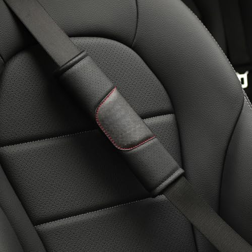 Set of Soft Auto Seat Belt Cover Seatbelt Shoulder Pad 2 PCS for a More Comfortable Driving Compatible with All Cars Black - color: Black
