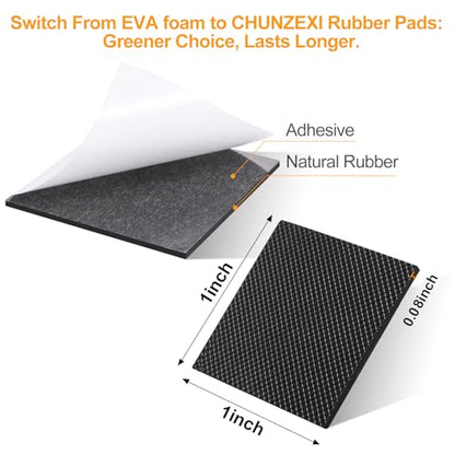 CHUNZEXI Non Slip Rubber Furniture Pads & Grippers, Self Adhesive Round Floor Protectors for Chair & Table Legs and Feet, 1 Inch, 48 Pack, Square - size: 1 inch 48 Square