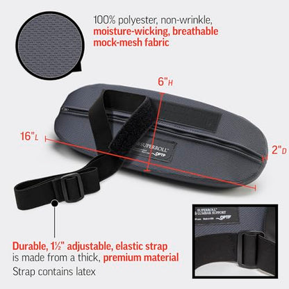 OPTP The Original McKenzie SuperRoll - USA-Made Low Back Lumbar Pillow for Office Chair Lumbar Support, Car Back Support Seat Cushions and Travel. The Preferred Lumbar Cushion by Physical Therapists. - style: SuperRoll Only