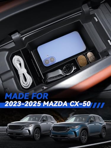 for CX-50 Center Console Organizer 2023 2024 2025 2026 Mazda CX50 Accessories Armrest Tray Middle Storage Box Insert Container Durable ABS Plastic - size: for 2023-2026 Mazda CX-50