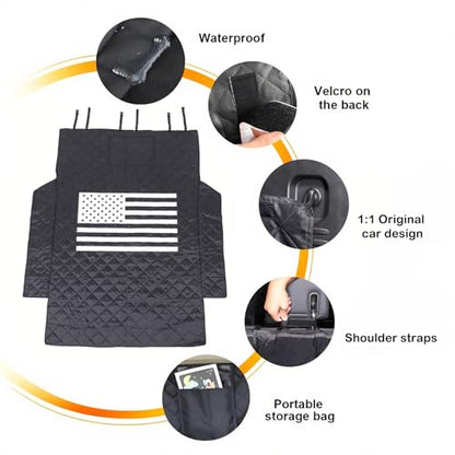 All-Protection Cargo Mat Liner for Hummer EV Accessories Rear Trunk Floor Mat Cargo Liner for Dogs for Hummer EV SUV 2024 2025 2026 Heavy Duty 3D Nonslip Waterproof Protect (SUV/American Flag) - style: SUV/American Flag