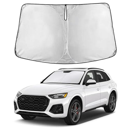 Autovir Windshield Sun Shade Fit for 2018-2024 2025 2026 Audi Q5 Sun Shade, Front Window Sun Visor, UV Protection, Heat Blocker, Foldable Car Accessories - size: For Audi Q5 2018-2026