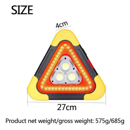 Car Tripod Warning Sign, Solar Waterproof Triangle Emergency Lights, Solar Charging/3-Position Adjustment, for Car Maintenance Roadside Assistance.