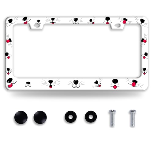 Cat Dog Mouth License Plate Frame Funny Pet License Plate Frames Stainless Steel Accessories Cars Decor with 2 Holes and Screws Fits Standard Us Ca Vehicles License Plate Holder Size 12.2 X 6 Inch - color: Cat Dog Mouth