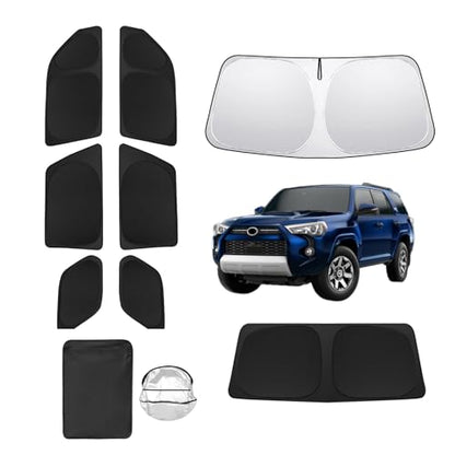 8pcs Car Window Shades for Toyota 4Runner 2010-2024 Accessories,Windshield Sun Shade Side Rear Full Sunshade,Sun Visor UV Blocking, Privacy Protection and Blackout for Camping Outdoor