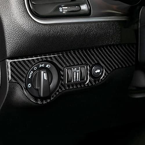 Car Headlight Switch Control Cover Decals for 2011-2023 Chrysler 300 / 300C / 300S / Limited/Touring/Base Accessories Carbon Fiber Stickers - color: Headlight Switch Cover Trim