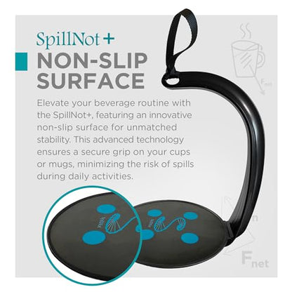 SpillNot+ - The SpillNot Portable Handheld Beverage Carrier, Nonspill Drink Tray, Innovative, Easy to Use - Black - color: Black