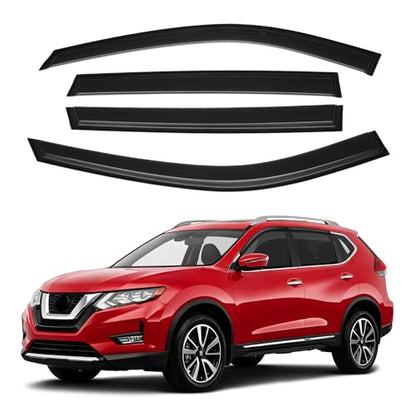 Canvcle Rogue Rain Guards - Window Visors for Nissan Rogue 2014-2020, Outside-Mount Tape-On Side Window Wind Deflectors for Rogue Accessories, Vent Visors Shades Rainproof 4PCS - size: Nissan Rogue 2014-2020