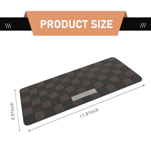Car Dashboard Non Slip Mat, 11.8" x 5.9" Anti-Slide Grid Sticky Dash Pad, Multifunctional Dashboard Gripping Pad for Cell Phones, Keys, Sunglasses, Electronic Devices (Black & Brown) - color: Black & Brown