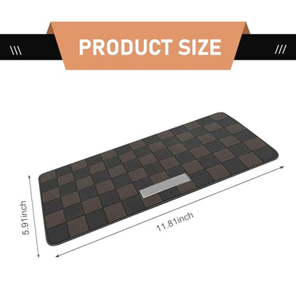Car Dashboard Non Slip Mat, 11.8" x 5.9" Anti-Slide Grid Sticky Dash Pad, Multifunctional Dashboard Gripping Pad for Cell Phones, Keys, Sunglasses, Electronic Devices (Black & Brown) - color: Black & Brown