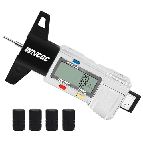 3 Modes Digital Tire Tread Depth Gauge, Tire Depth Gauge with Fractional Inch, Decimal Inch and Millimeter for Motorcycles, Cars, Trucks, Vans, SUV