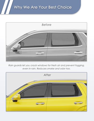 in-Channel Window Rain Guard for Fit for Hyundai Palisade 2020 2021 2022 2023 2024 2025 Rain Guards Side Window Visors Low Profile Vent Visor Window Deflectors Vent Shades Car Accessories - size: 2020-2025 Hyundai Palisade