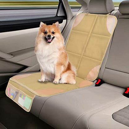 Meolsaek Car Seat Protector, Non-Slip Backing Will Not Leave Imprint, Waterproof Thicker Car Seat Cover for SUV, Sedan, Truck, Leather Car Seat Cushion (Ochre) - color: Ochre
