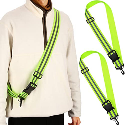 Saintrygo Reflective Sash for Walking at Night Running Gear Safety Reflective High Visibility Jacket Adjustable Sash for Walking Cycling at Night - color: Fluorescent Green