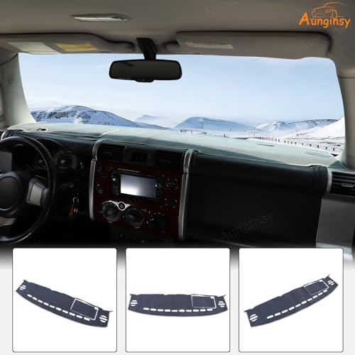 Aunginsy Car Dashboard Cover Mat Compatible with Toyota FJ Cruiser 2007-2021 SUV Dashboard Dash Cover Nonslip Grey Mat Sun Pad Dash Carpet Sunshade Glare UV Rays Protector Car Interior Accessories - color: Grey(LHD)