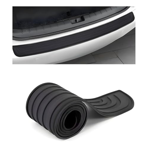 Car Rear Bumper Protector Guard, Anti-Scratch Auto Trunk Door Entry Protection Strip, Non-Slip Rubber Bumper Protective Cover Guard for Most Cars Trucks SUVs (Black, 35") - color: Black, 35"