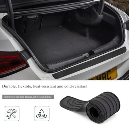 Car Rear Bumper Protector Guard, Anti-Scratch Auto Trunk Door Entry Protection Strip, Non-Slip Rubber Bumper Protective Cover Guard for Most Cars Trucks SUVs (Black, 35") - color: Black, 35"