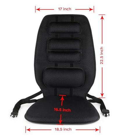 FOMI Gel High Chair Back Support and Seat Cushion | Adjustable Lumbar Pillow Placement for Upper Lower Thoracic, Coccyx, Pressure Sore Pain Relief | for Car, Office Chair, Gaming | Posture Aid - size: Back - 23"