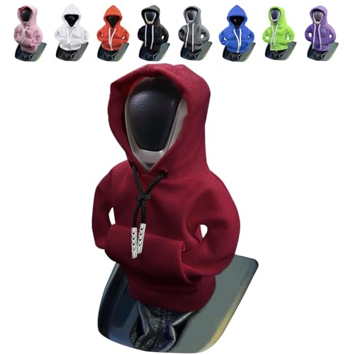 vvag Gear Shift Hoodie,Universal Shift Knob Hoodie, 4.7 Inch Car Shifter Stick Protector Decoration, Funny Hoodie Car Gear Shift Cover, Auto Interior Accessories Shifter Hoodie (Red) - color: Red