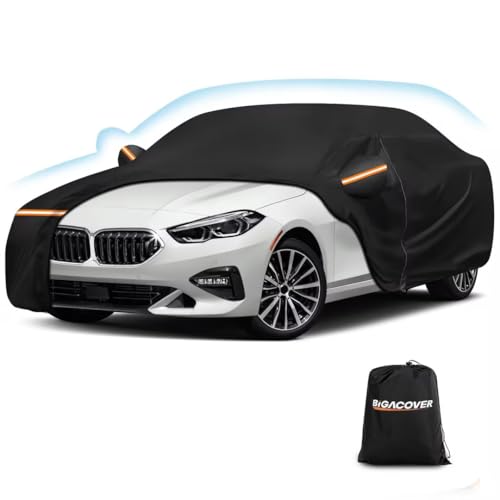 Car Cover for BMW 2 Series /M2/M250i/250i/i/220i 2014-2025, Waterproof 210D Oxford Cloth and Cotton Cover Outdoor Full Car Covers with Zipper Windproof Heavy Duty All Weather Protection - size: for BMW 2 Series 2014-2025
