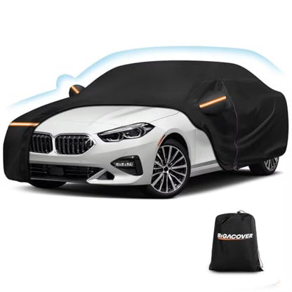 Car Cover for BMW 2 Series /M2/M250i/250i/i/220i 2014-2025, Waterproof 210D Oxford Cloth and Cotton Cover Outdoor Full Car Covers with Zipper Windproof Heavy Duty All Weather Protection - size: for BMW 2 Series 2014-2025