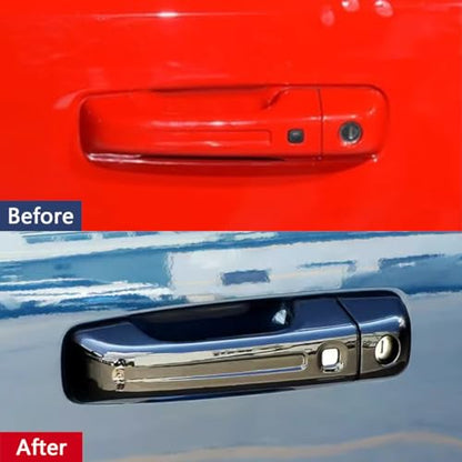 Car Accessories Fit for Dodge Ram 1500 2024 2023 2022 2021 2020 2019 Door Handle Cover Trims （Glossy Black with Smart Hole ABS 8PCS - color: Glossy Black With Smart Hole