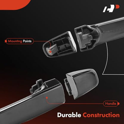 A-Premium Rear Driver or Passenger Exterior Sliding Door Handle Compatible with Toyota Sienna 2004-2010, Smooth Black, Replace# 6921308020PFM, 6922708040 - style: Rear Left or Right