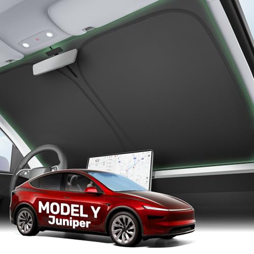 2025 Upgraded Zanch Car Front Windshield Sun Shade- Ultimate UV Protection & Heat Reduction|OEM Design|Innovative No Light Leakage Technology|Fit for Tesla Model Y Juniper - size: Model Y Juniper(2025-2026)