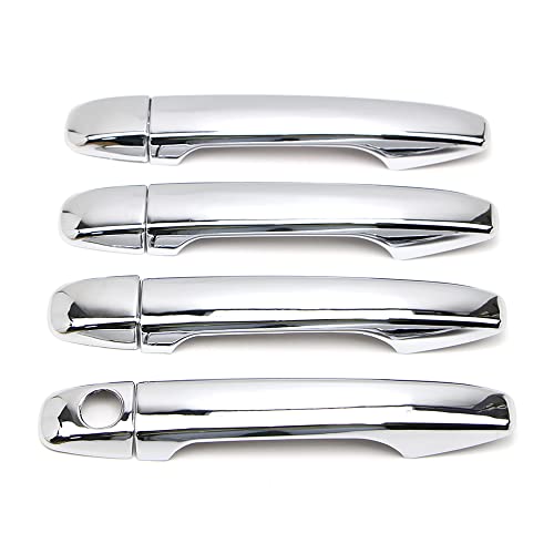 Dreamseek 8Pcs 4 Door Handle Cover for Toyota Sienna Venza Prius Wish 2009-2020 Exterior ABS Molding Trim Chrome Plated Decoration Protector (w/o Smart Keyhole)