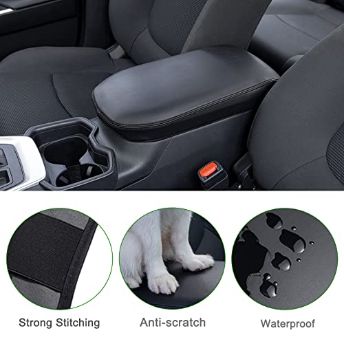 JDMCAR Center Console Armrest Cover for 2025 Toyota RAV4 Accessories 2024 2023 2022 2021 2020 2019 Leather Middle Console Lid Cover Pad Protector Elbow Arm Rest Covering Car-(Black) - color: Cover-Black