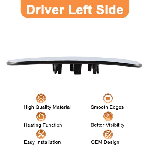 Senzeal Driver Side Heated Lower Mirror Glass Replacement for Ford F150 Truck 2015-2020 Ford F250 F350 Super Duty F450 F550 Truck 2017-2022 Towing Mirror FL3Z17K707V (Left Side) - size: Driver Lower Side (Left)