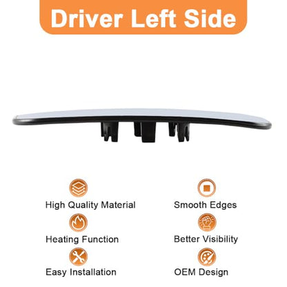 Senzeal Driver Side Heated Lower Mirror Glass Replacement for Ford F150 Truck 2015-2020 Ford F250 F350 Super Duty F450 F550 Truck 2017-2022 Towing Mirror FL3Z17K707V (Left Side) - size: Driver Lower Side (Left)